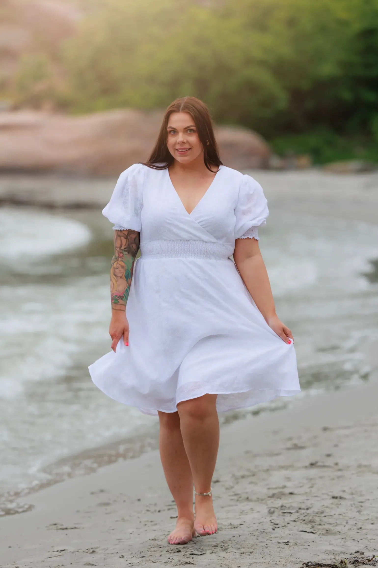 Belle Flower Kjole - Bright White