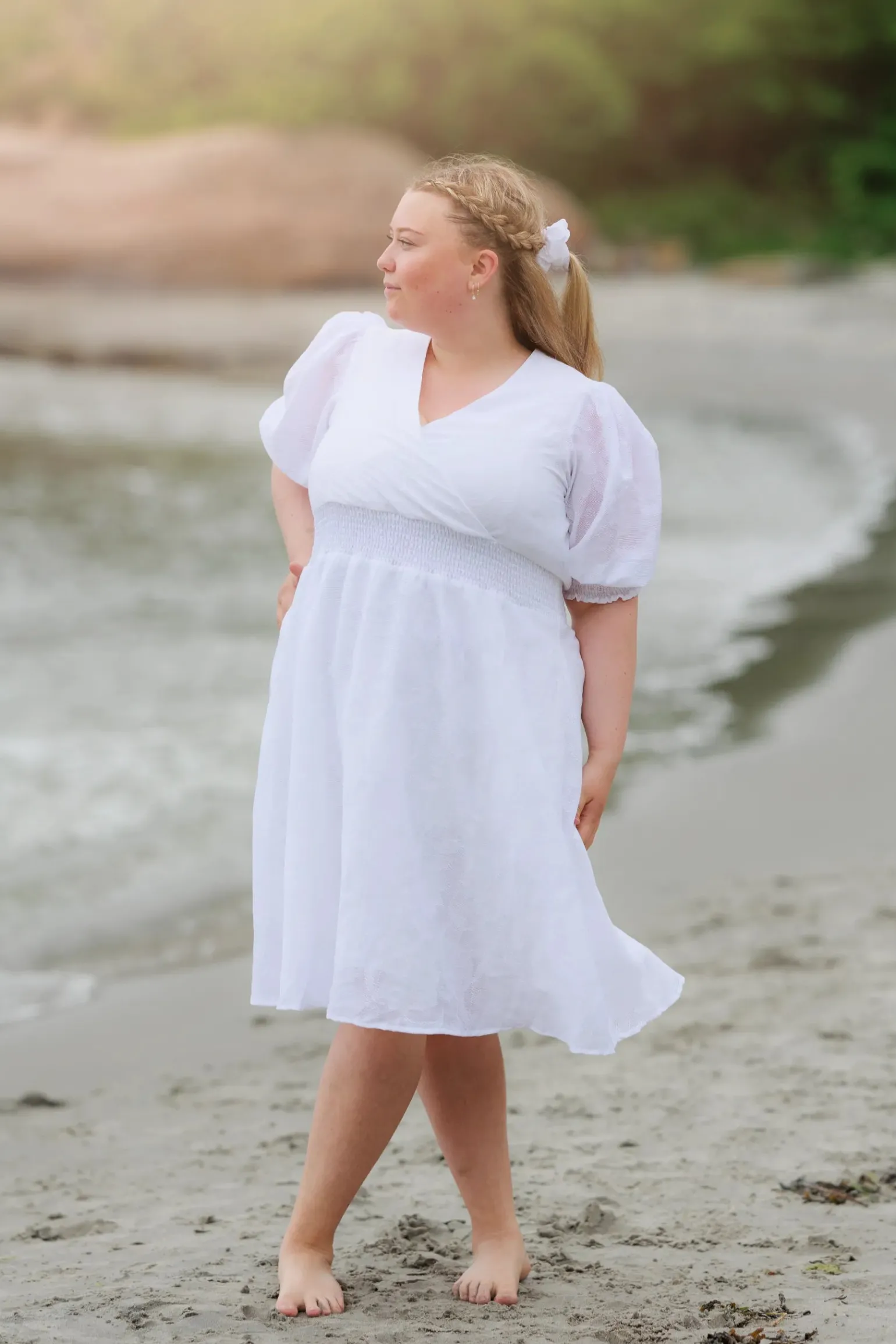 Belle Flower Kjole - Bright White