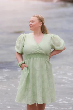 Belle Flower Kjole - Smoke Green