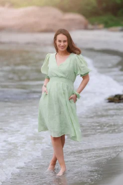 Belle Flower Kjole - Smoke Green