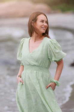 Belle Flower Kjole - Smoke Green