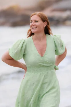 Belle Flower Kjole - Smoke Green