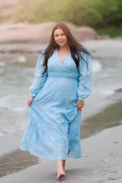 Belle Flower Maxikjole - Airy Blue