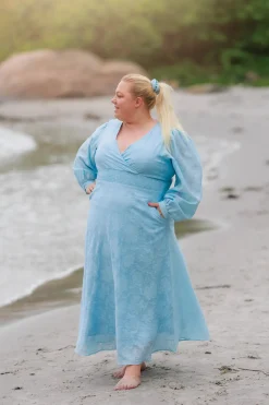 Belle Flower Maxikjole - Airy Blue