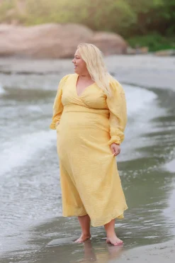 Belle Flower Maxikjole - Banana Cream