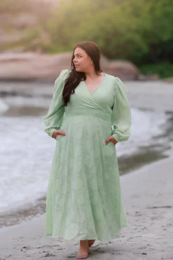 Belle Flower Maxikjole - Smoke Green