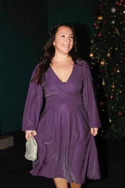 Belle Glitterkjole - Mørk lilla