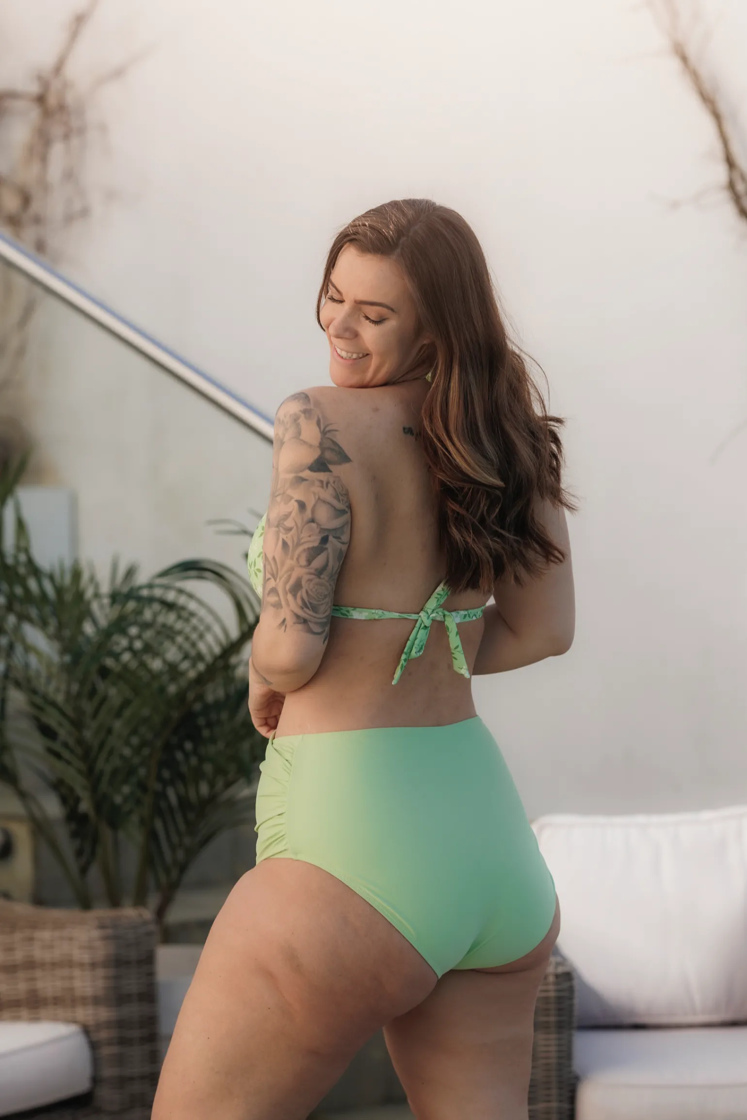 Cuba Ruffles bikinitopp - Pastellgrønn - Pansy