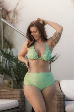 Cuba Ruffles bikinitopp - Pastellgrønn - Pansy