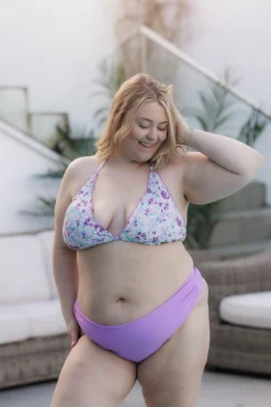 Cuba Ruffles bikinitopp - Lilla - Flowerpower