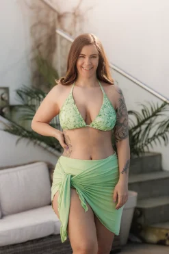 Cuba Ruffles bikinitopp - Pastellgrønn - Pansy