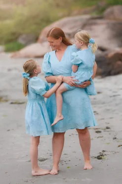 Flower Scrunchie 2pk - Airy Blue