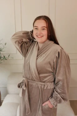 Fluffy Morgenkåpe - Beige