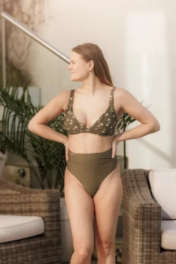 High Waist Bikini String - Grønn