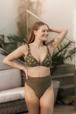 High Waist Bikini String - Grønn