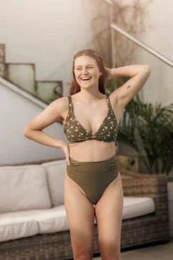 High Waist Bikini String - Grønn