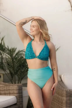 High Waist Bikini String - Turkis