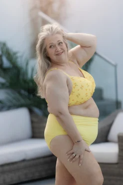 High Waist bikinitruse - Gul