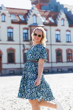 Iselin kjole - Blågrønn