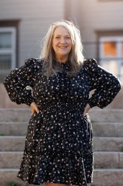 Julia kjole - Svart / rosa