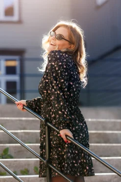 Julia kjole - Svart / rosa