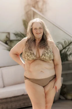 Ruffles Bikinitruse - Mørk Beige